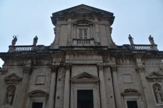 the exterior of Cathedral of Assumption of the Virgin, the main church in Dubrovnik