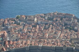Dubrovnik old town seen from Mt. Srd where you can reach by ropeway