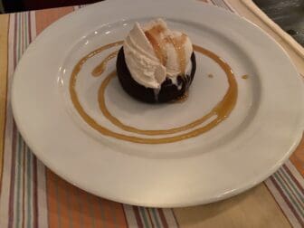 fondant chocolat of El Salon, the restaurant in Barcelona, Spain