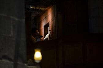 the organ player of Basilica de Santa Maria del Mar in Barcelona, Spain