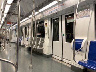 inside the metro in Barcelona, Spain