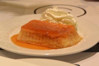 coconut pudding of Cerveceria Catalana, a tapas restaurant in Barcelona, Spain