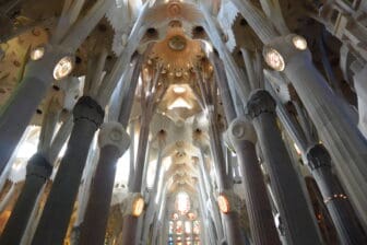 inside Sagrada Familia in Barcelona, Spain