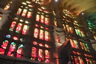 stained glasses of Sagrada Familia in Barcelona, Spain