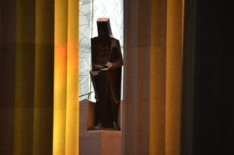 St. George statue in Sagrada Familia in Barcelona, Spain