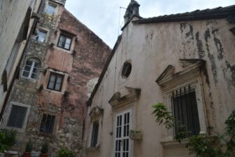 the part where you can see the scars of the conflict in the monastery in Dubrovnik, Croatia