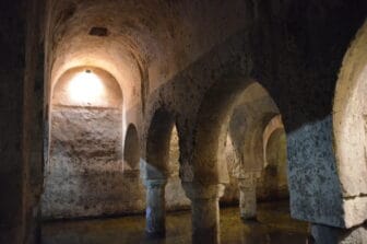 the Moorish cistern in the basement of the museum in Caceres, Spain
