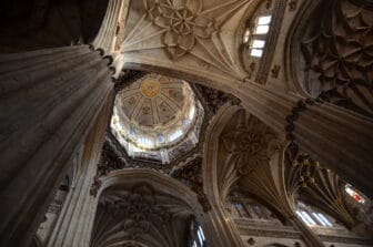 スペイン、サラマンカの新大聖堂の柱とドーム