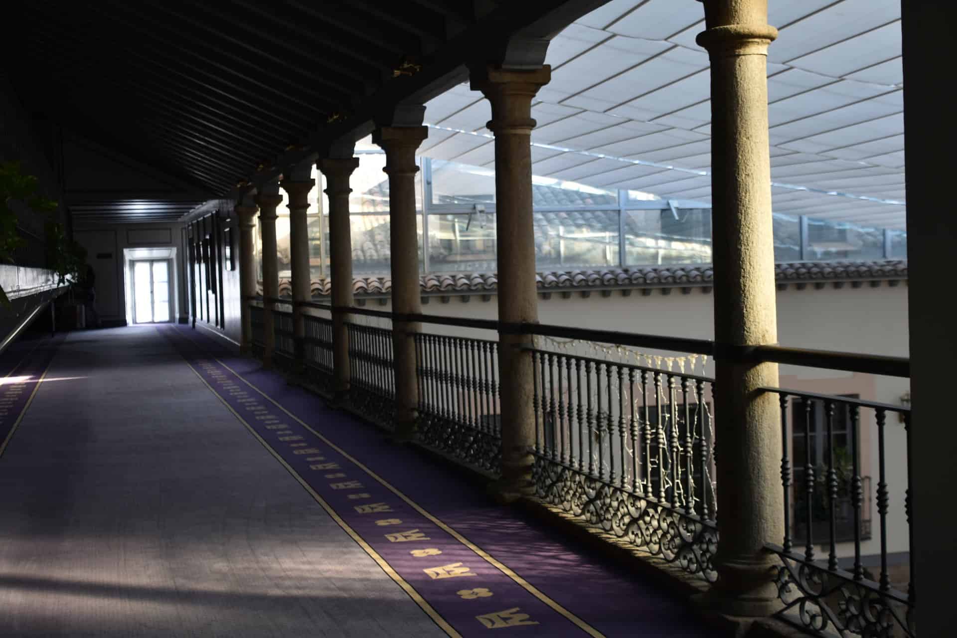 the corridor of Hotel Palacio de los Velada, the hotel in Ávila, Spain