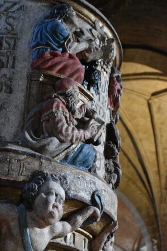 the pulpit in the parish church in La Alberca, Spain