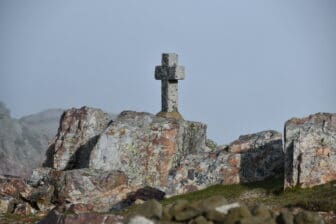 a cross on the rock at La Peña de Francia in Spain