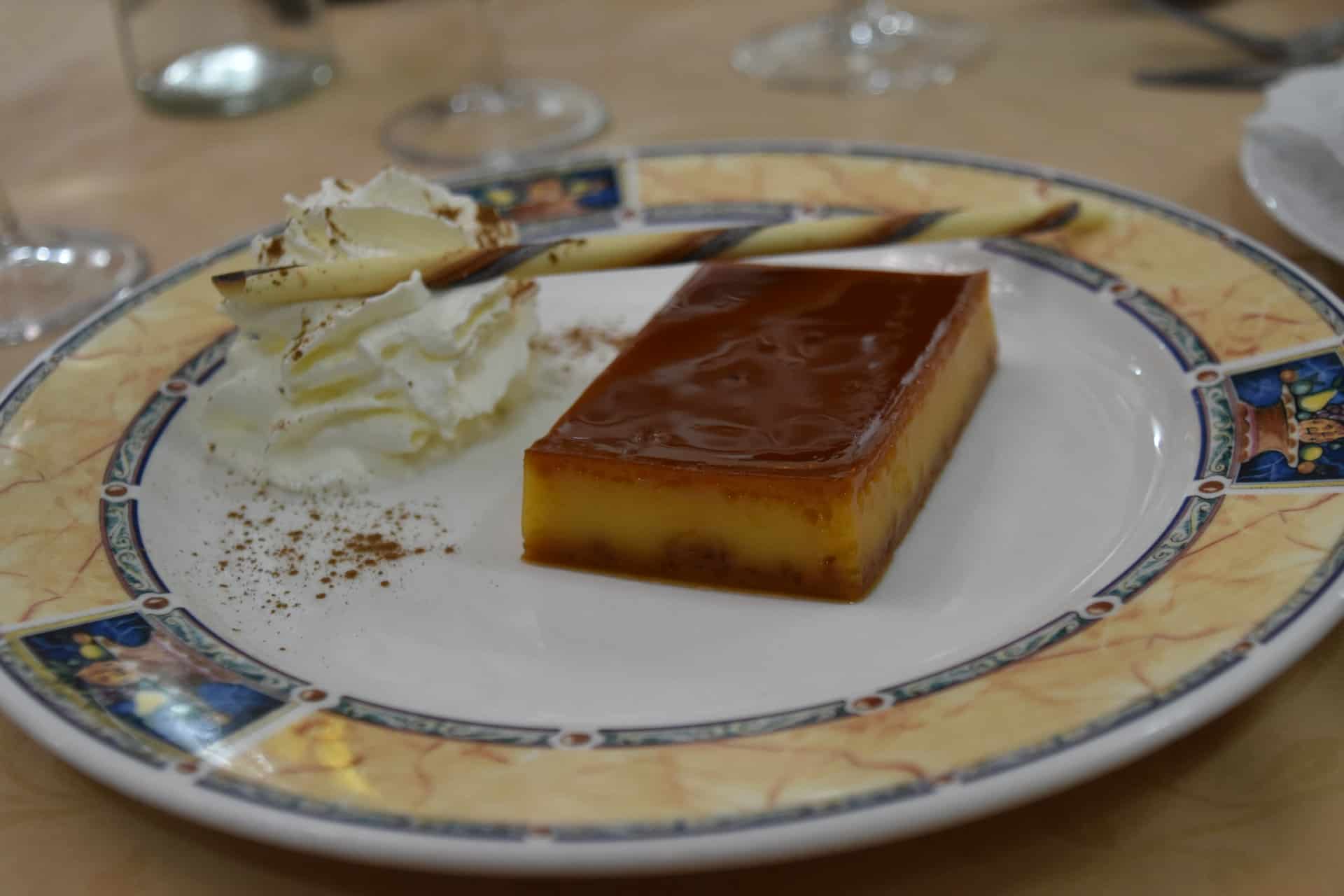 the dessert at Restaurante Valencia, a restaurant in Salmanca, Spain