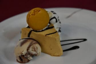 the dessert at Meson San Martin, the restaurant in San Martín del Castañar, Spain