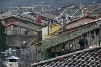 the old houses in San Martín del Castañar, Spain