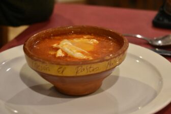 soup at Meson El Rastro, a restaurant in Ávila in Spain