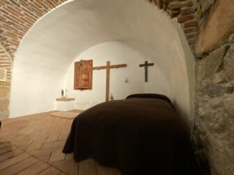 replica of St. Teresa's room in the monastery displayed in the museum in Ávila, Spain