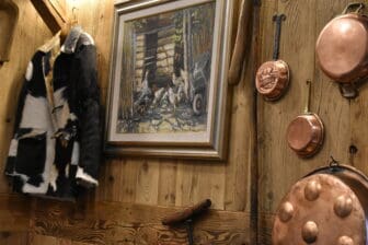 interior of the restaurant called La Vache Folle in Aosta, Italy