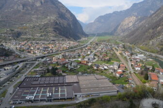 the valley seen from Bard Fortress in Valle d'Aosta, Italy