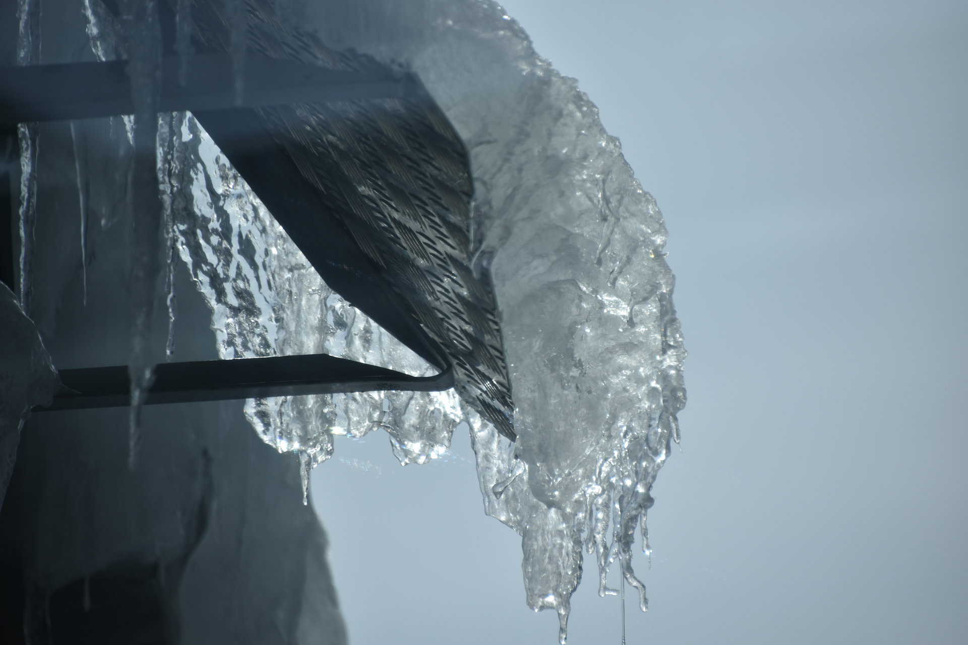 icicles at the Punta Helbronner, the highest point of the Skyway of Monte Bianco, Italy