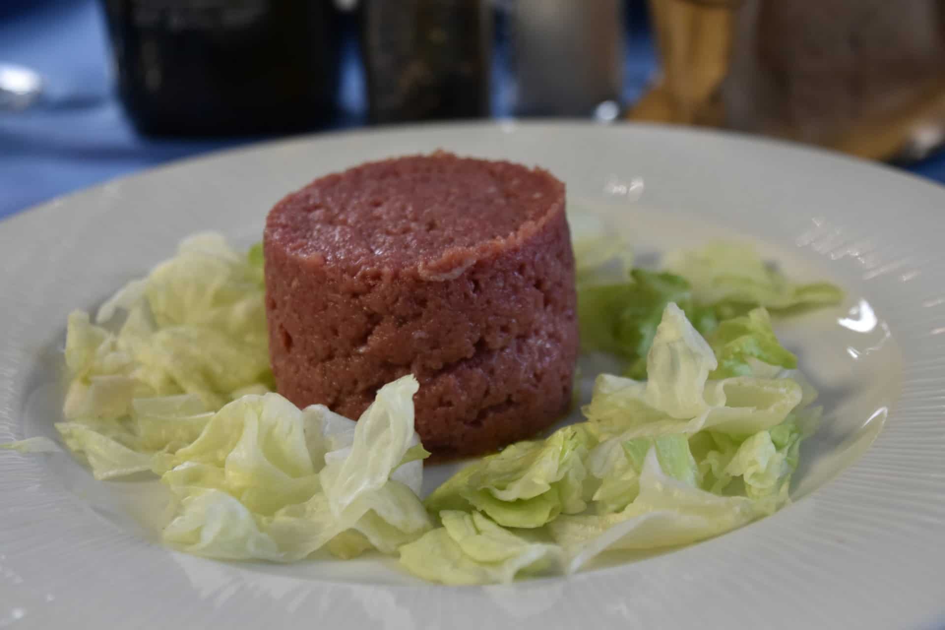 tartare at Hotel Bucaneve, a restaurant in Pre Saint Didier in Valle d'Aosta, Italy