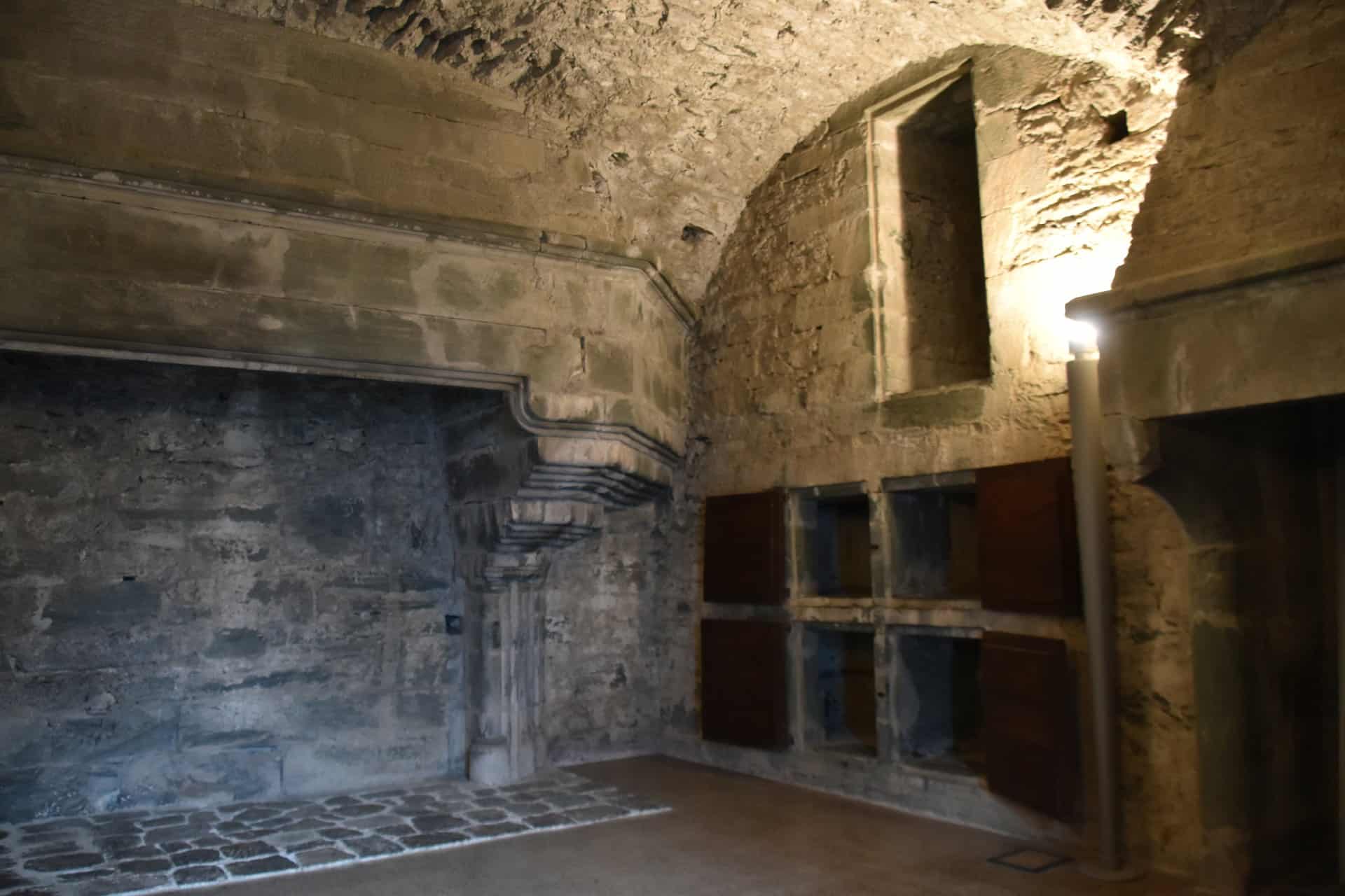 the kitchen in Verres Castle in Valle d'Aosta in Italy