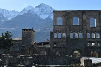 Roman Theatre in Aosta in Valle d'Aosta in Italy