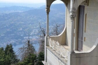 a nice villa and the view from Brunate village in northern Italy