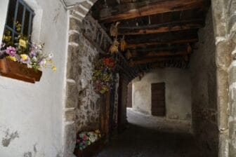 a street in Brunate village in northern Italy