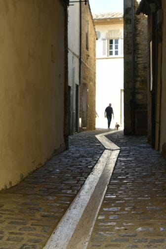 an alley in Poggibonsi in Tuscany, Italy