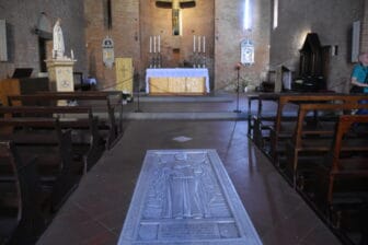 inside Chiesa dei Santi Jacopo e Filippo where Boccaccio was buried in Certaldo in Tuscany, Italy