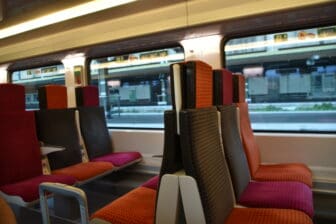 inside the train to Fontainebleau at Gare de Lyon