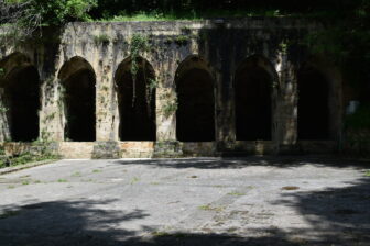 exterior of Fonte delle Fate in Poggibonsi in Tuscany, Italy