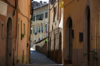 a street in Poggibonsi, a town in Tuscany, Italy