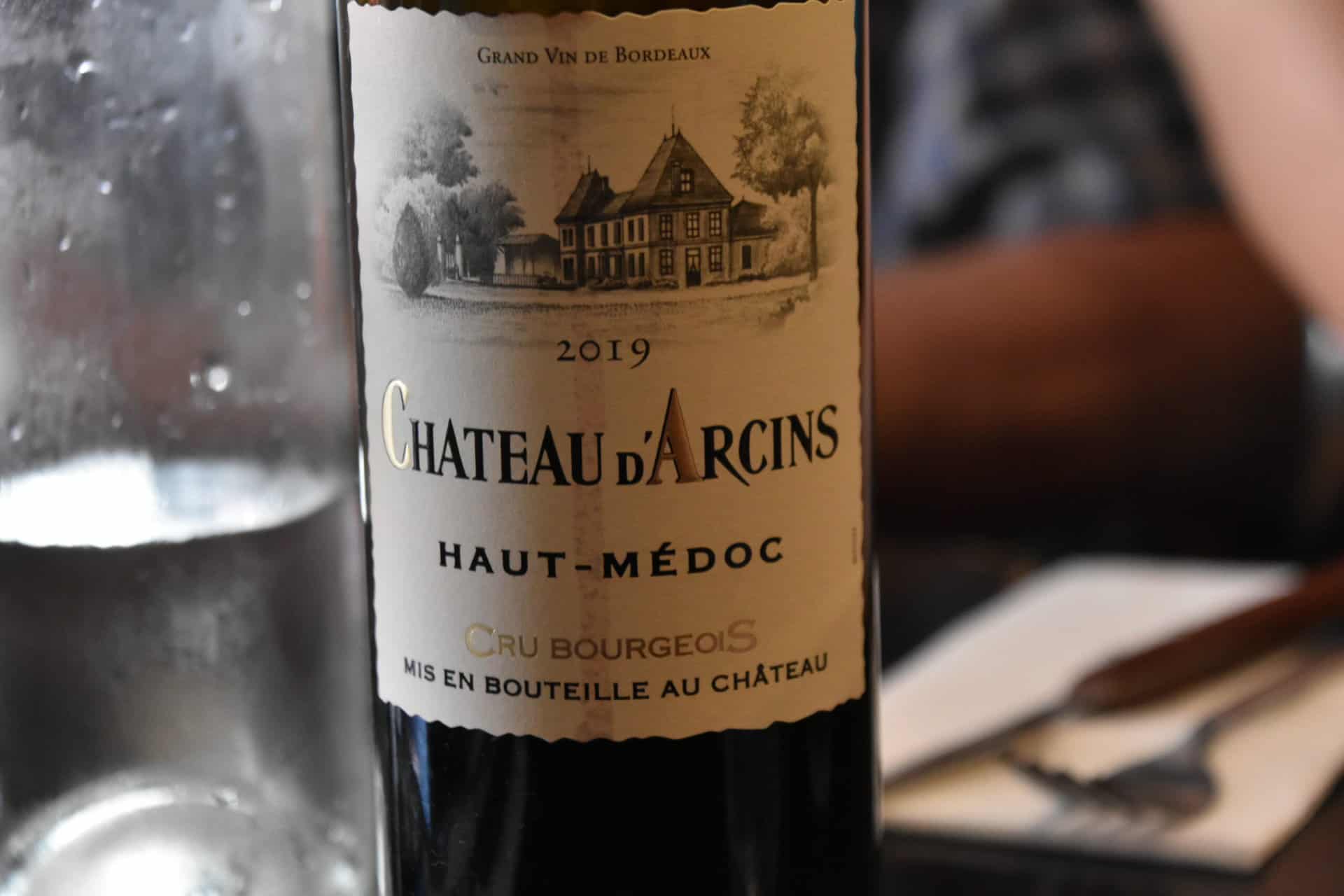 a bottle of wine for our lunch at Le Franklin, a bistro in Fontainebleau, France