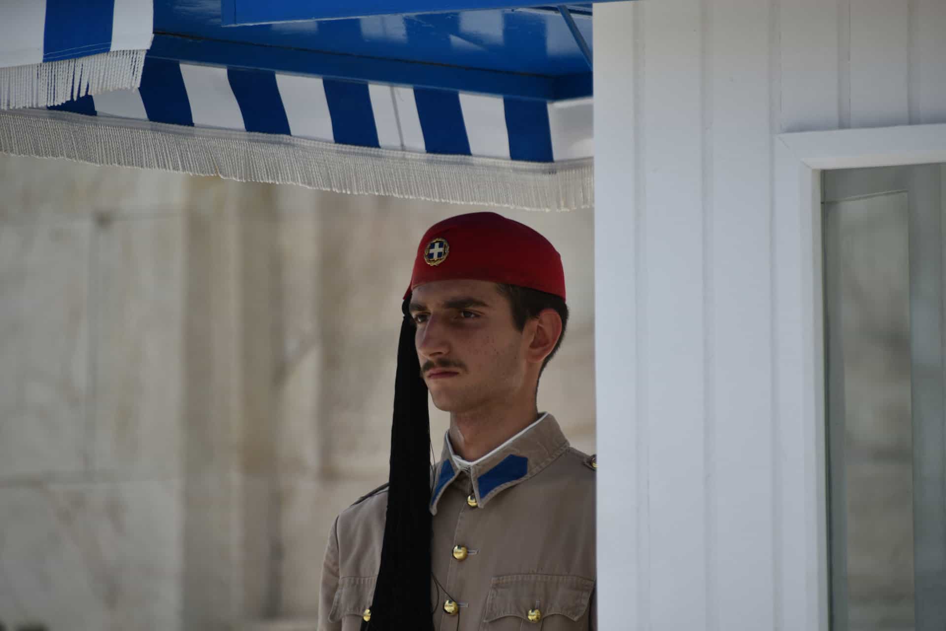 a guard in Athens standing still
