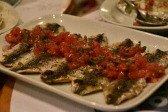 sardine dish of Barbounaki, a restaurant in Athens, Greece