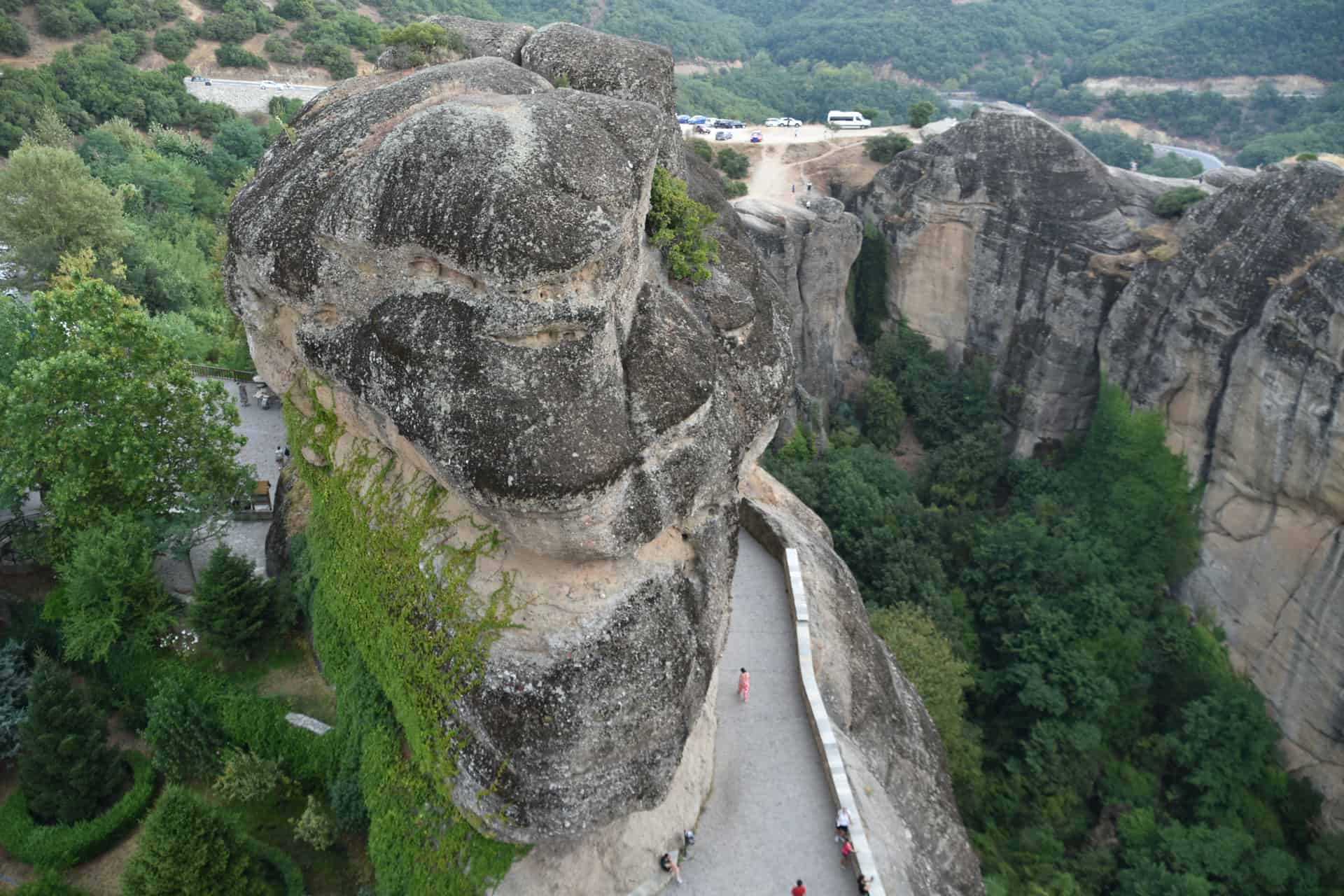 view seen from a gate of a monastery in Meteora, Greece