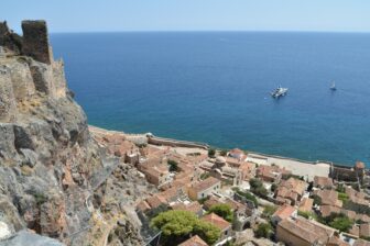 the view rom the Upper Town of Monemvasia, Greece