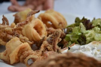 calamari at Chez Gilles, a restaurant in Tolo near Nafplio, Greece