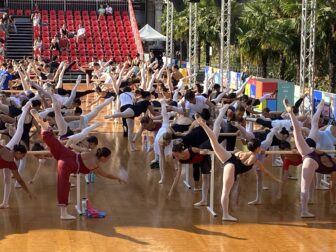 the ballet class during "OnDance" event in Milan, Italy