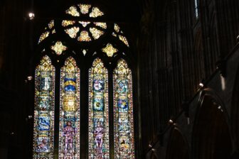 the stained glass in Glasgow Cathedral, Scotland 