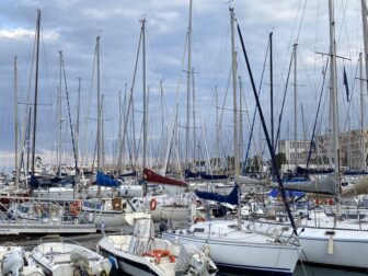 the port area in Palermo in Sicily, Italy