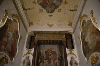 a part of the interior of Church of St. Mary of the Chains in Palermo, Sicily in Italy