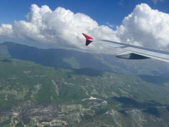 flying above Albania