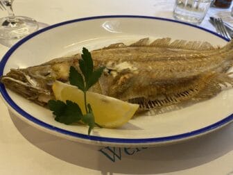 Megrim fish at Rockfish, a restaurant in Dartmouth in southwest England