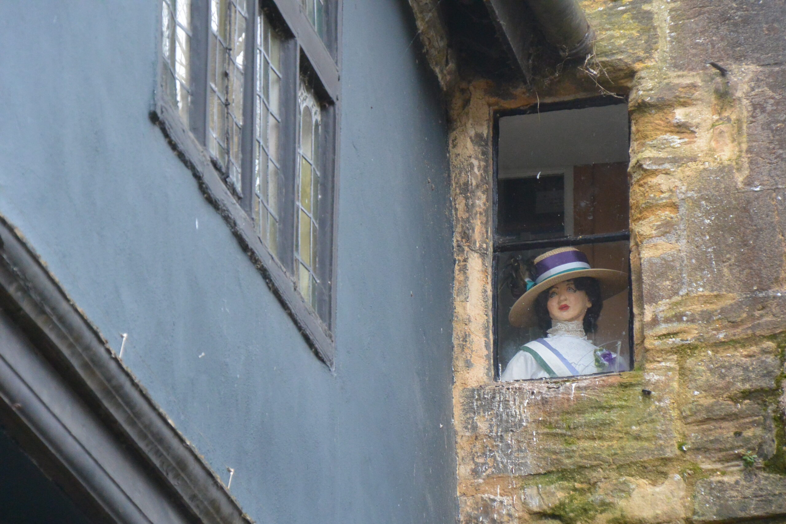 from the old window in Sherborne in England