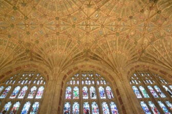 Beautiful ceiling of Sherborne Abbey in southwest England