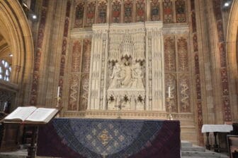 the main altar of Sherborne Abbey in southwest England