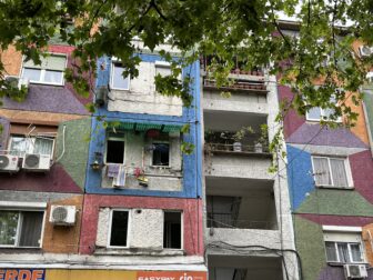 colourful old building in Tirana in Albania