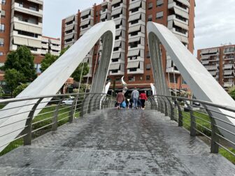 a bridge in the newly developed area in Tirana in Albania